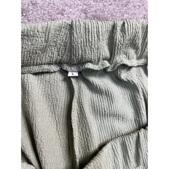 Sage Green Textured Button-Up Shirt & Pant Set Lg Comfortable Casual NWOT - Picture 12 of 13